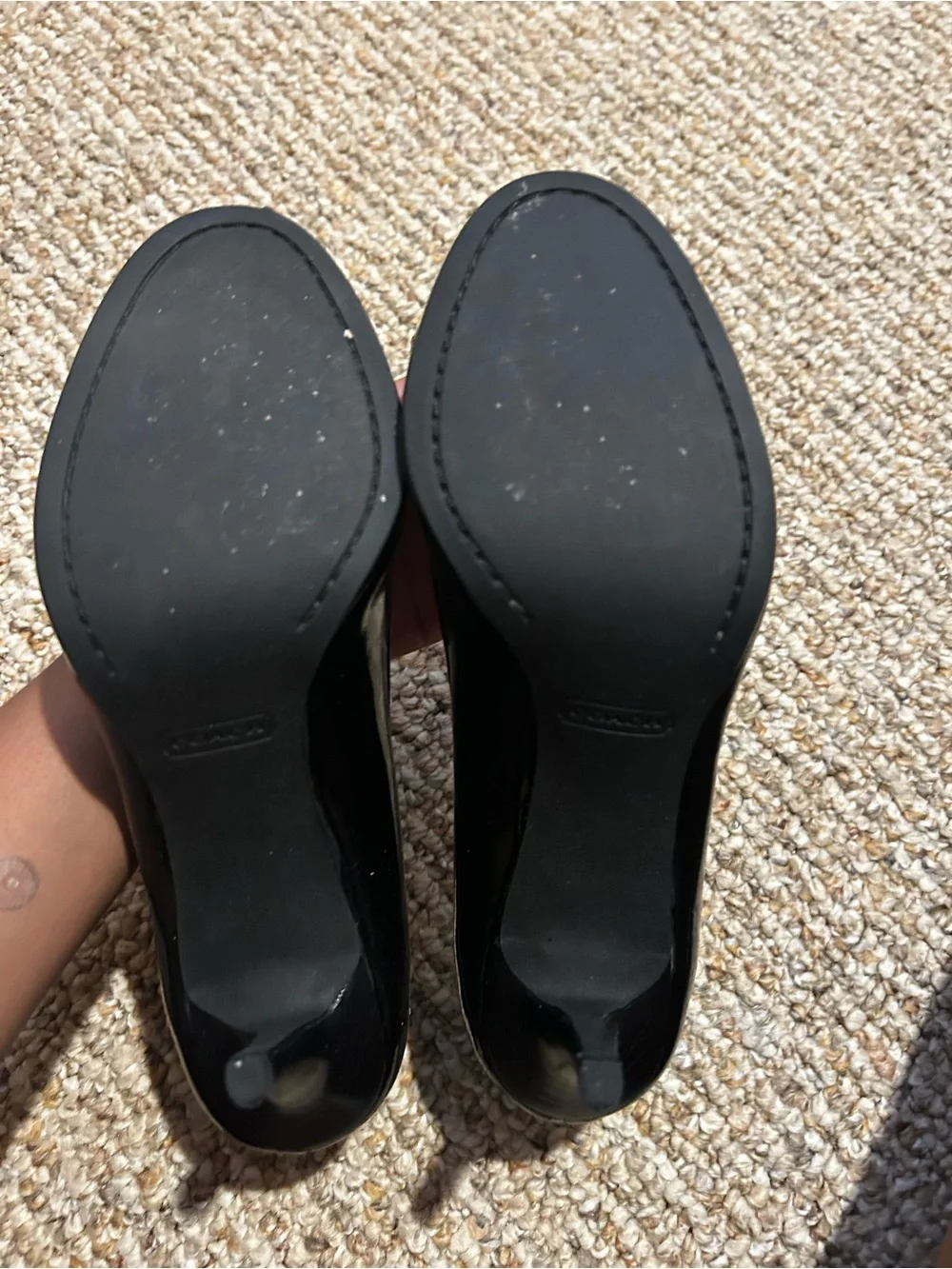 Coach Black Patent Peep-Toe Dorita Soft Pumps